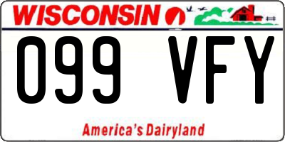 WI license plate 099VFY