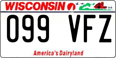 WI license plate 099VFZ