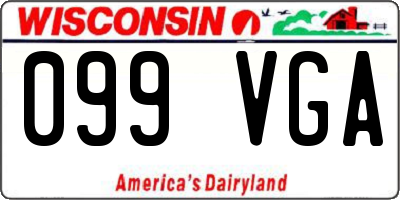 WI license plate 099VGA