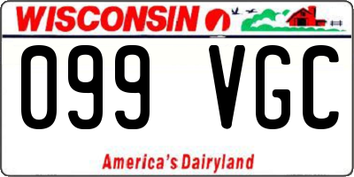 WI license plate 099VGC