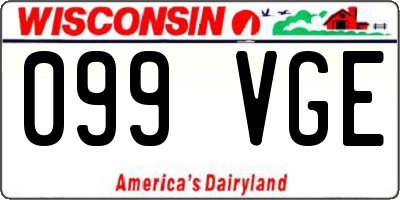 WI license plate 099VGE