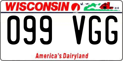 WI license plate 099VGG