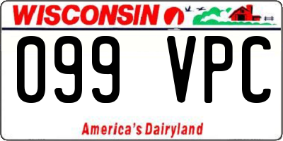 WI license plate 099VPC
