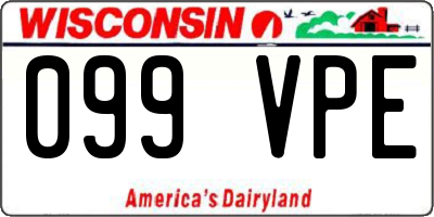 WI license plate 099VPE