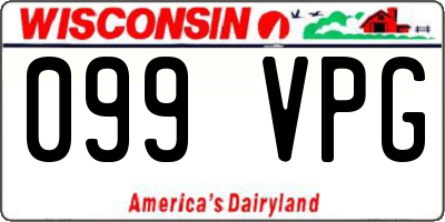 WI license plate 099VPG