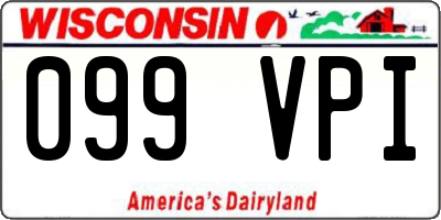 WI license plate 099VPI