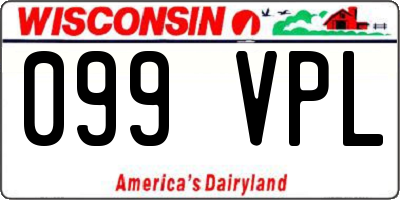 WI license plate 099VPL