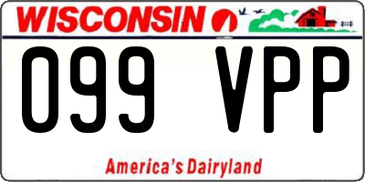 WI license plate 099VPP