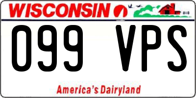 WI license plate 099VPS