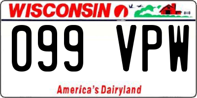WI license plate 099VPW