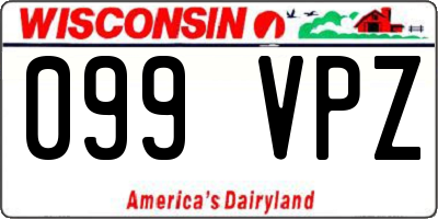 WI license plate 099VPZ