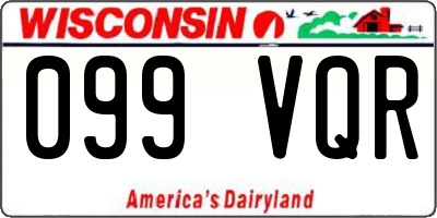 WI license plate 099VQR