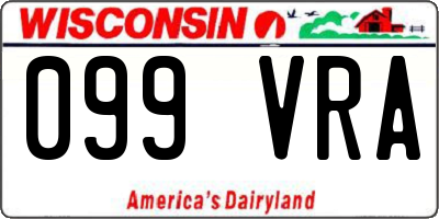 WI license plate 099VRA
