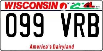 WI license plate 099VRB