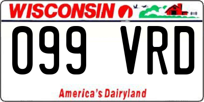 WI license plate 099VRD