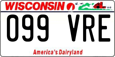 WI license plate 099VRE