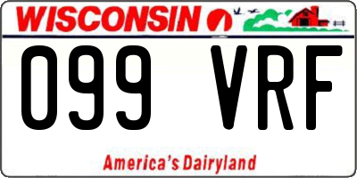 WI license plate 099VRF