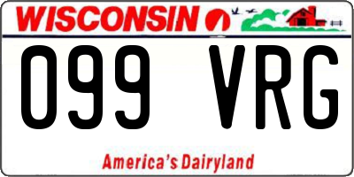 WI license plate 099VRG