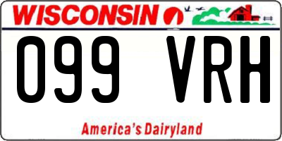 WI license plate 099VRH