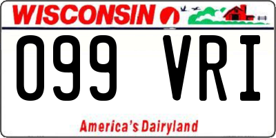WI license plate 099VRI
