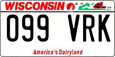 WI license plate 099VRK