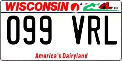 WI license plate 099VRL