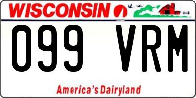 WI license plate 099VRM