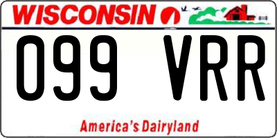 WI license plate 099VRR