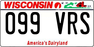 WI license plate 099VRS
