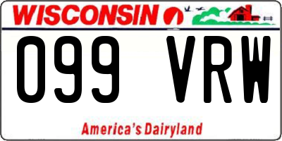 WI license plate 099VRW