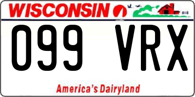 WI license plate 099VRX