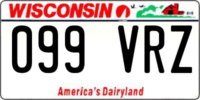 WI license plate 099VRZ