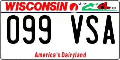 WI license plate 099VSA