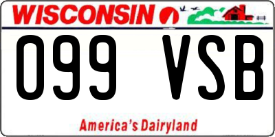 WI license plate 099VSB
