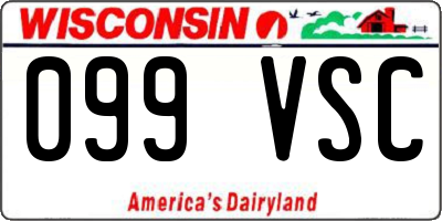 WI license plate 099VSC