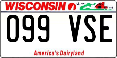 WI license plate 099VSE