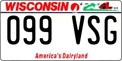 WI license plate 099VSG
