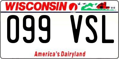 WI license plate 099VSL