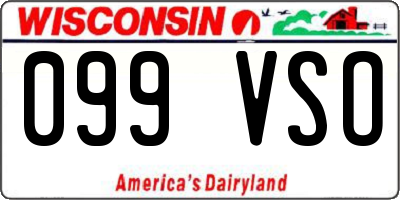 WI license plate 099VSO