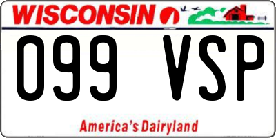 WI license plate 099VSP