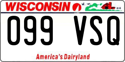 WI license plate 099VSQ