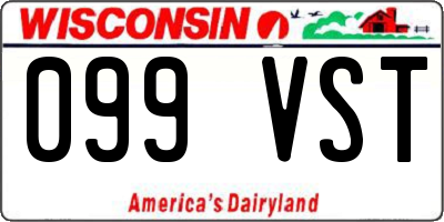 WI license plate 099VST