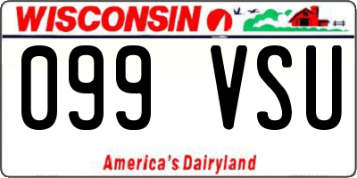 WI license plate 099VSU