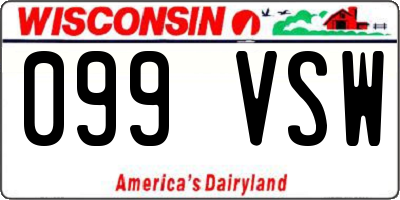 WI license plate 099VSW