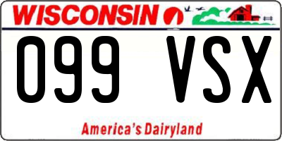 WI license plate 099VSX