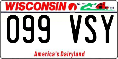 WI license plate 099VSY