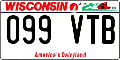 WI license plate 099VTB