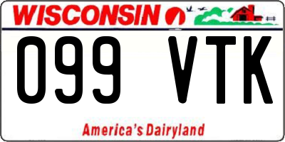 WI license plate 099VTK