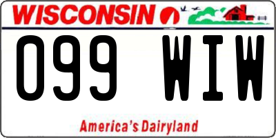 WI license plate 099WIW