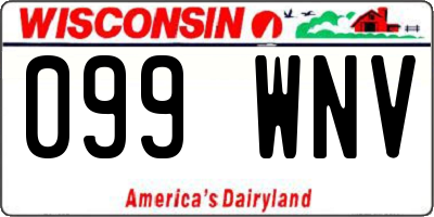 WI license plate 099WNV